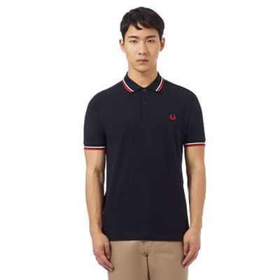 Navy red tipped polo shirt